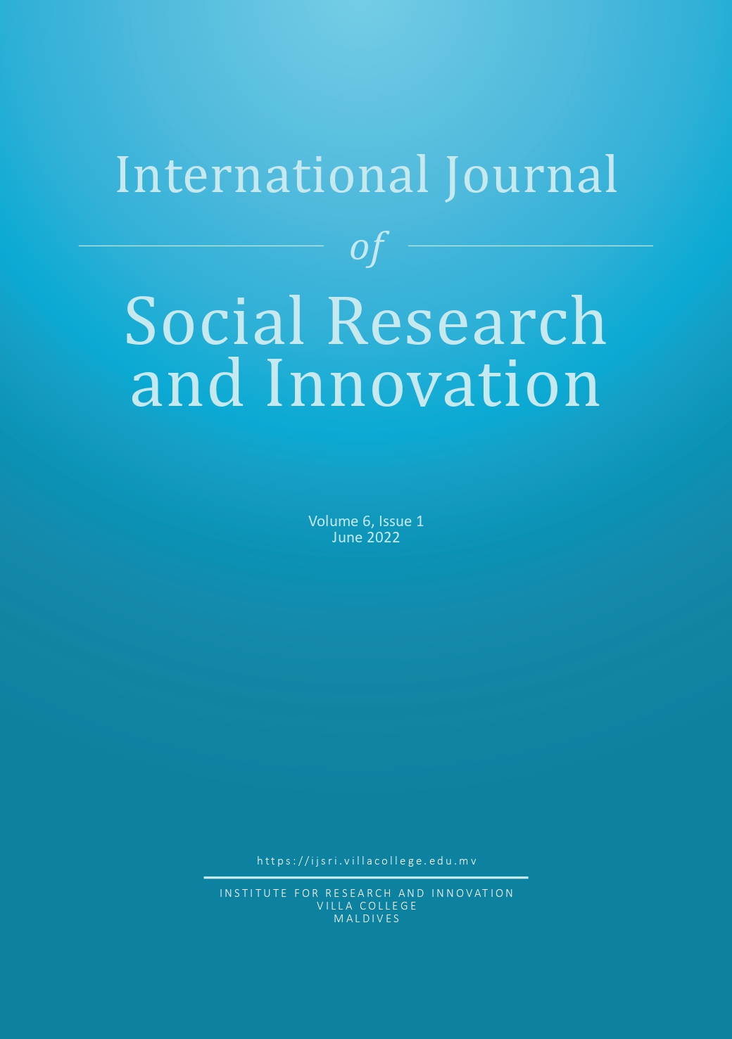 					View Vol. 6 No. 1 (2022): International Journal of Social Research and Innovation
				